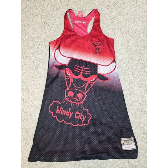 Mitchell & Ness Chicago Bulls Reversable Jersey Dress Women's X-Small "Read" - Picture 1 of 9